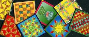 Quilt Block Paintings for Coffee Coasters